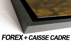 Impression sur PVC-FOREX + caisse américaine noire